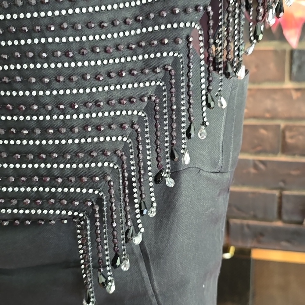 Holt Renfrew - Vintage Silk Black Evening Dress with Exquisite Beadwork​​​ - Picture 3 of 11
